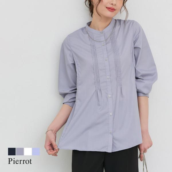 (新生活応援！送料無料 〜 3/31 16：59まで) ブラウス レディース 長袖 ピンタック フレ...