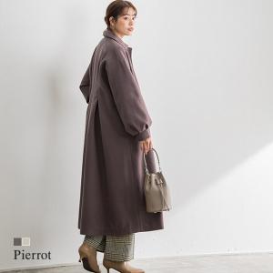 コート バックタック ステンカラー ロング メルトン