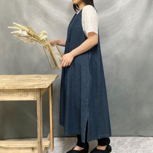 エプロン かぶるだけ 保育士 おしゃれ デニム...の詳細画像5