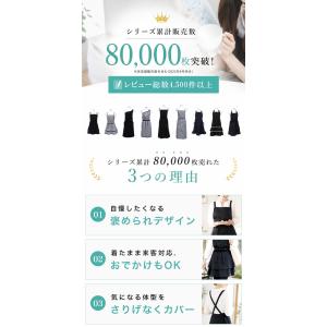 エプロン おしゃれ カフェ ティアード 黒 撥...の詳細画像3