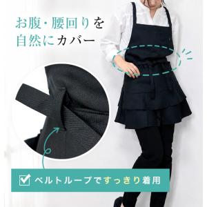 エプロン おしゃれ カフェ ティアード 黒 撥...の詳細画像5