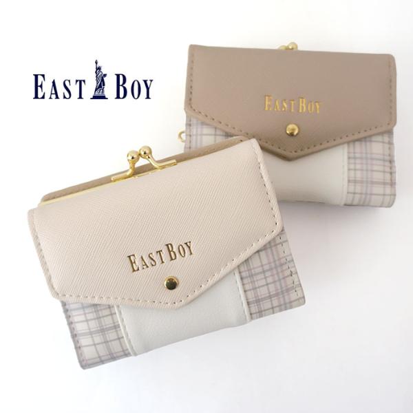 EASTBOY イーストボーイ ロゴ フローズンチェック  財布 合皮 カード収納  レディース 3...