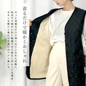 エプロン かぶるだけ おしゃれ 裏起毛 裏ボア...の詳細画像2
