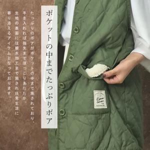 エプロン かぶるだけ おしゃれ 裏起毛 裏ボア...の詳細画像3