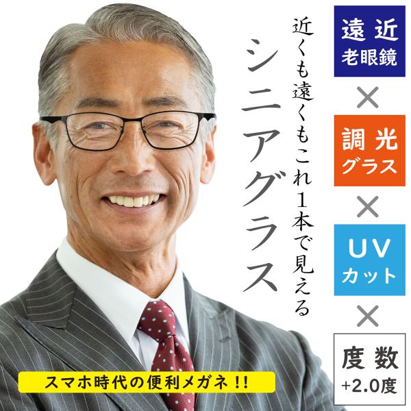 【特典CL付】新品 遠近調光シニアグラス ライトグレー M179BD 度数: +2.0 / ハックベ...