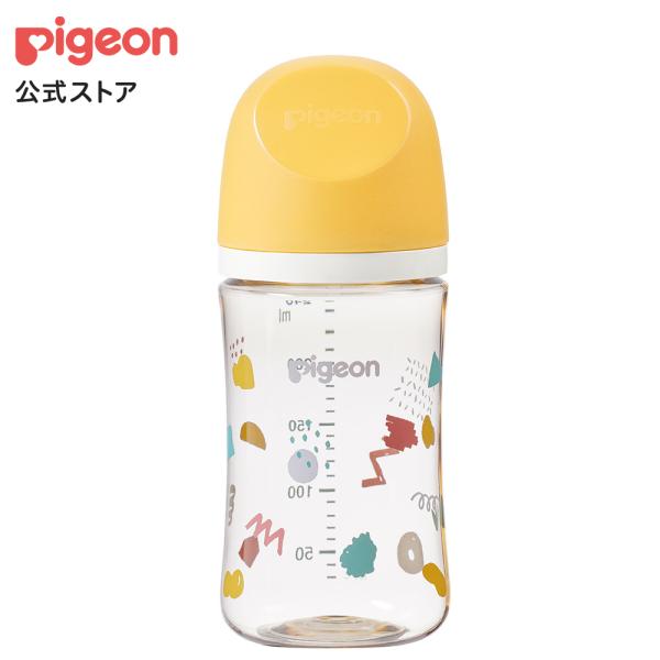 My母乳実感哺乳びん プラスチック(240ml)doodle×off white×yellow ピジ...