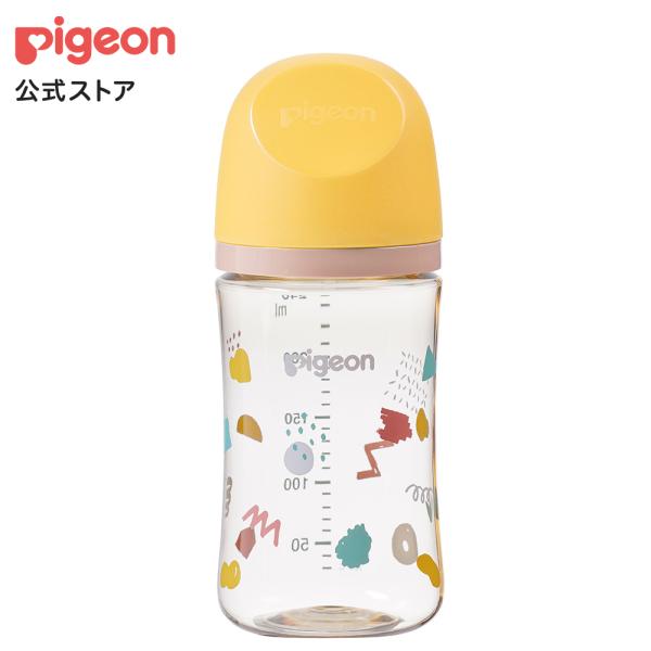 My母乳実感哺乳びん プラスチック(240ml)doodle×ash pink×yellow ピジョ...