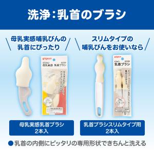 スリムタイプ乳首ブラシ 2本入 洗浄ブラシ 乳...の詳細画像3