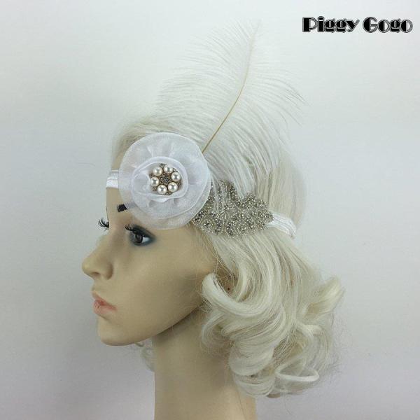 ノーブランド品 女性/女の子 ヘッドバンド 花 羽のヘッドバンド ヘアアクセサリー パーティー フラ...