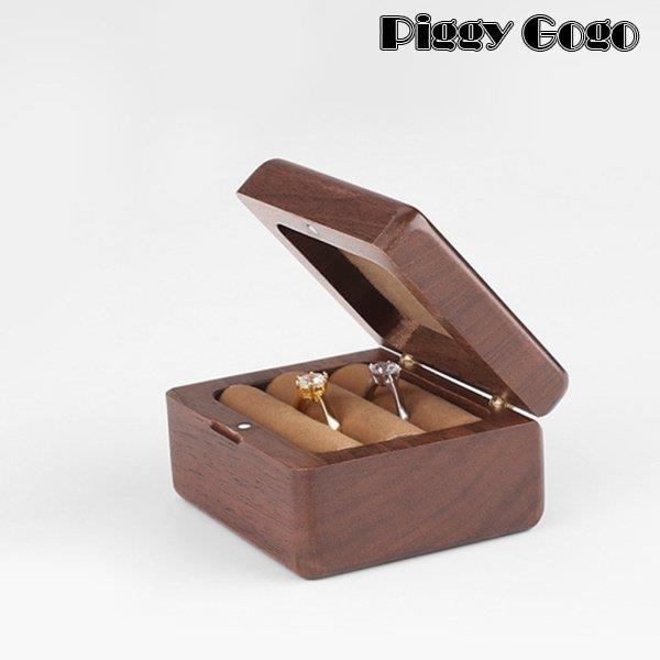 無垢材のリングボックス-婚約指輪、プロミスリング、結婚指輪用の木製ボックス