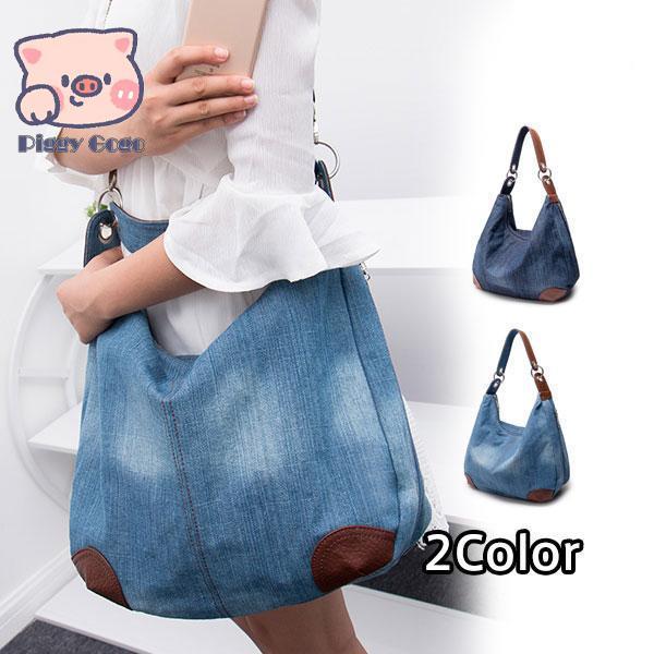トートバッグ レディース デニム キャンバス ショルダー 帆布 大容量 エコバッグ 肩掛け マザーズ...