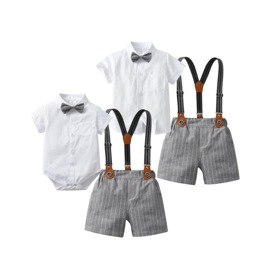 子供服 男の子 ベビー フォーマルスーツ ベビー服 半袖 ロンパース カバーオール 蝶ネクタイ 赤ち...