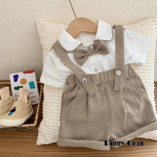 お宮参り 赤ちゃん 夏 ベビー服 入園式 スーツ 半袖 ハーフパンツ 73 80 90 100 男の...