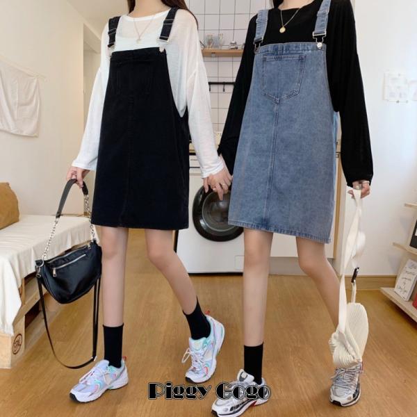 サロペット デニムスカート レディース 春服 夏服 ミニ丈 膝丈 肩紐調節可 Aライン ワンピース ...