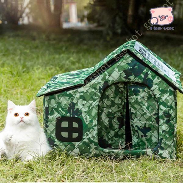 ペットハウス 猫小屋 屋外 防水 外猫ハウス キャットハウス ペットの巣 屋外のペットの家 防寒 断...