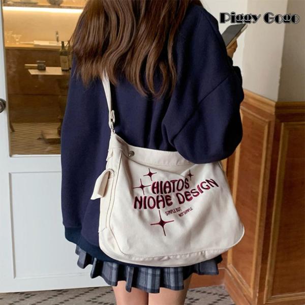 ショルダーバッグ キャンバス 大容量通学