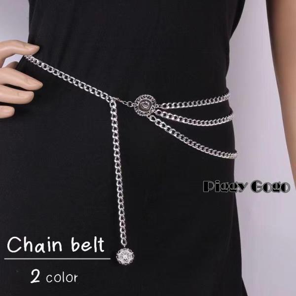 チェーンベルト ベルト レディース 女性 婦人用 ウエストマーク 細ベルト ファッション小物 ワンポ...