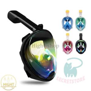 シュノーケルマスク ダイビング フルフェイス型 スノーケルマスク 180°のワイドビュー 曇り止め 男女兼用 スポーツ取付可能 水中撮影 耳栓付き