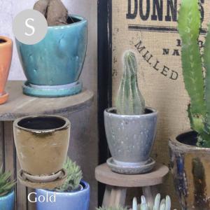 植木鉢 おしゃれ プランター ガーデニング 鉢 ポット 底穴あり カラーポット 陶器 化粧鉢 インテリア キュリオポットs ゴールド 1700 村田屋産業 ピクニックと雑貨のスイートピー 通販 Yahoo ショッピング