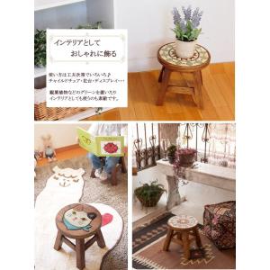 スツール ラウンドスツール 木製 おしゃれ 椅...の詳細画像1