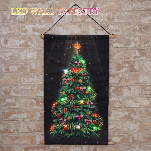 クリスマス 飾り 壁 おしゃれ ツリー タペストリー 雑貨 玄関 led ライト