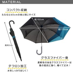 傘 長傘 雨傘 藤田屋 後ろが伸びる傘 濡れに...の詳細画像3