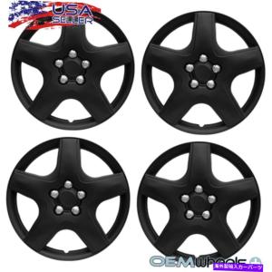 Wheel Covers Set of 4 4新しいOEMマットブラック15" ホイールキャップは、ボルボセンターホイールがセットをカバーフィット 4 New OEM Matte Black 1｜piguet