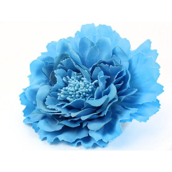 カラフルフラワーコサージュ アクセサリー 造花 髪飾りにも#ブルー