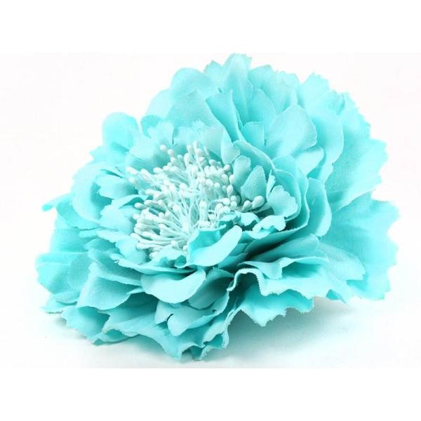 カラフルフラワーコサージュ アクセサリー 造花 髪飾りにも#アクア