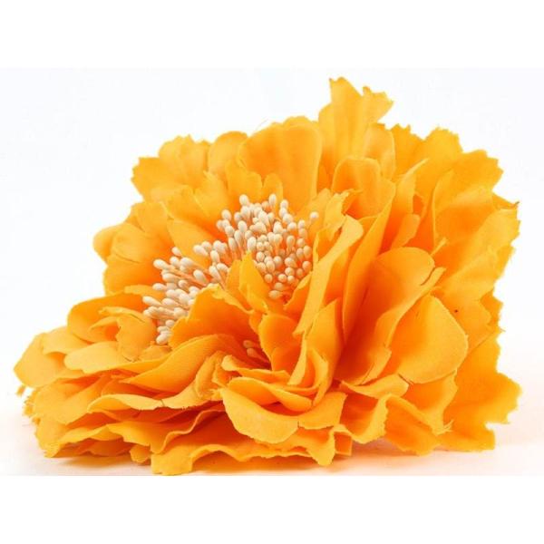 カラフルフラワーコサージュ アクセサリー 造花 髪飾りにも#オレンジ