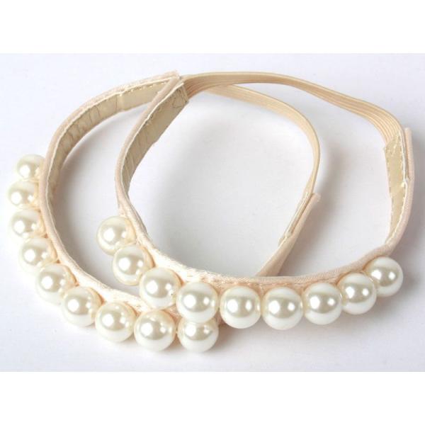 ホワイトパール×ホワイトベース シューズ留めバンド ベルト ダンスシューズに対応 ミュールバンド 浮...