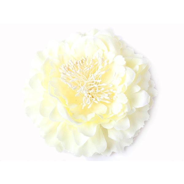 撮影用プラスチック製 大きめの花 ヘアピン#ベージ