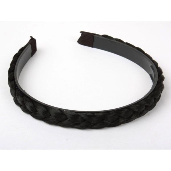 女性 三つ編み カチューシャ 髪飾り 学生 大人#黒