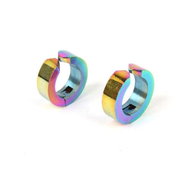 イヤーカフ イヤリング クリップ メッキチタン製 レインボー