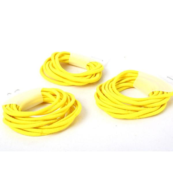 子供 女子 カラフル ヘアゴム 髪飾り ヘアアレンジ ヘアアップ 30個入り#イエロー