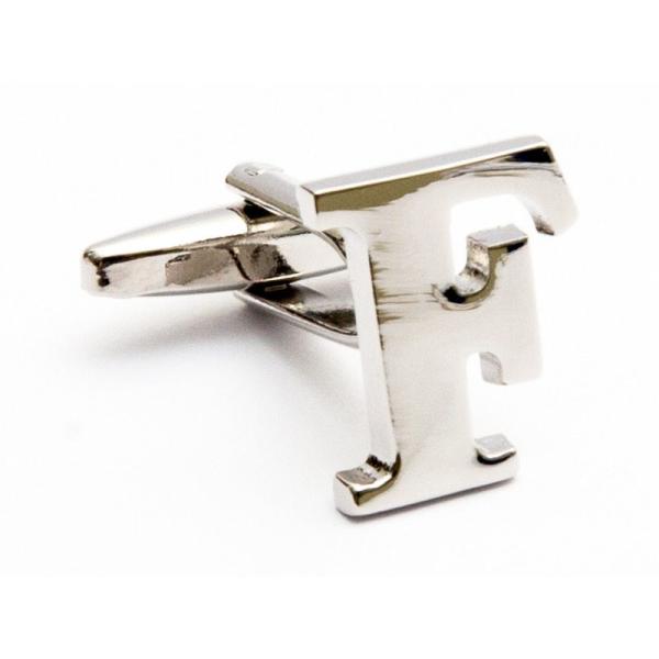 1個 アルファベット文字 合金製 カフリンクス スーツ 正装用 アクセサリー#文字F