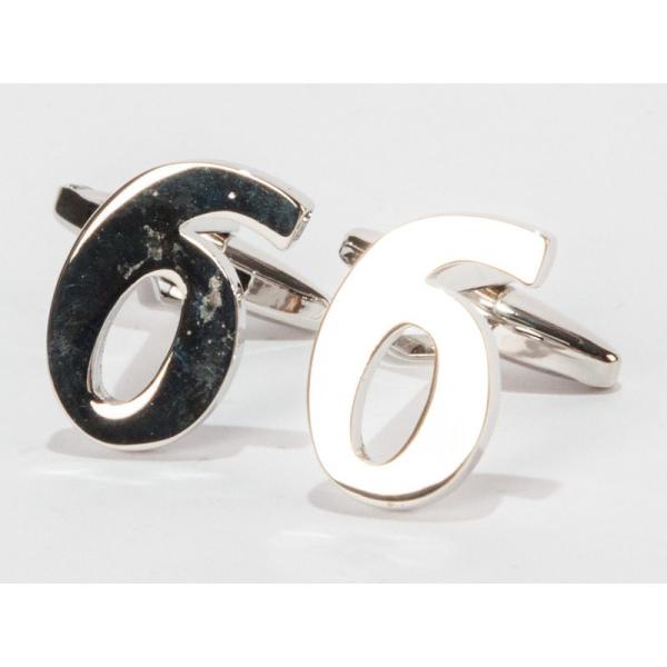 2枚組 数字模様 合金製 カフリンクス スーツ 正装用 カジュアル アクセサリー#数字6