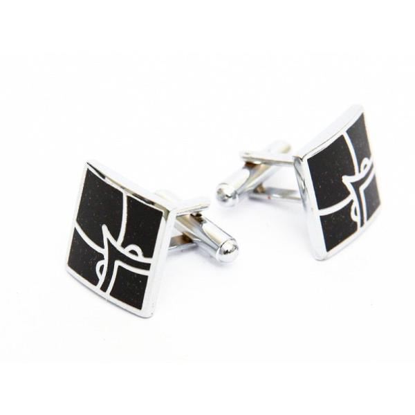 2枚組 合金製 カフリンクス スーツ 正装 カジュアル アクセサリー カフス#四角形タイプF