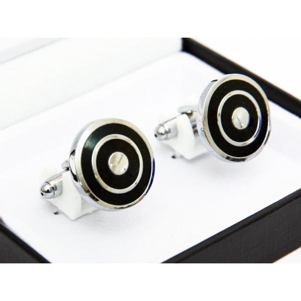 2枚組 合金製 カフリンクス スーツ 正装 カジュアル アクセサリー カフス#円型タイプB
