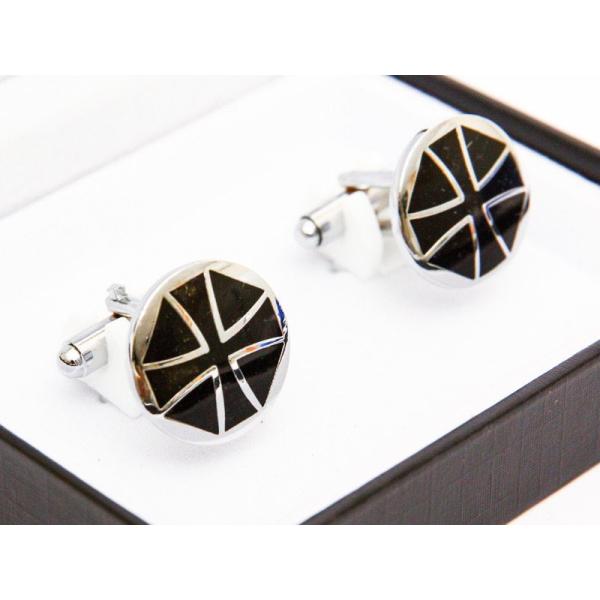 2枚組 合金製 カフリンクス スーツ 正装 カジュアル アクセサリー カフス#円型タイプD