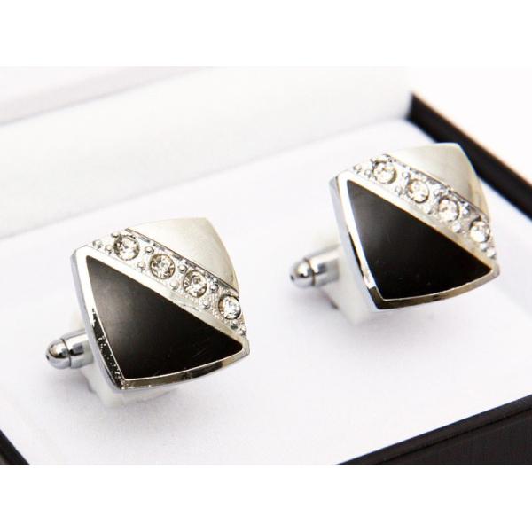 2枚組 合金製 カフリンクス スーツ 正装 カジュアル アクセサリー カフス#四角形タイプH