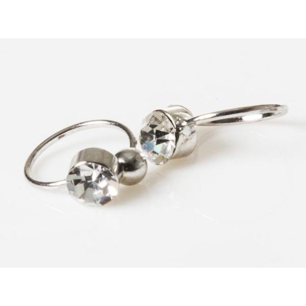 レディースファッション カラフル ラインストーン ピアス イヤーカフ イヤリング クリップ式 挟むタ...