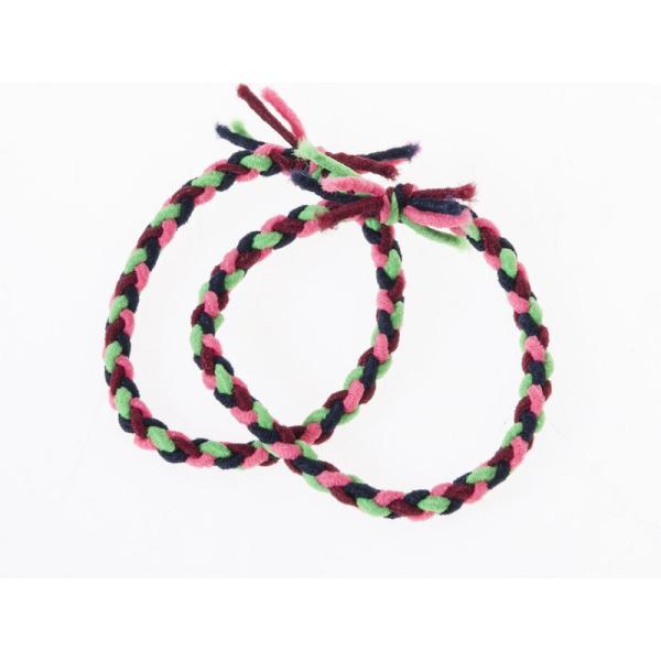 カラフル ヘアゴム ヘアバンド 髪留め アクセサリー シュシュ 2個入#4色ネオンピンク