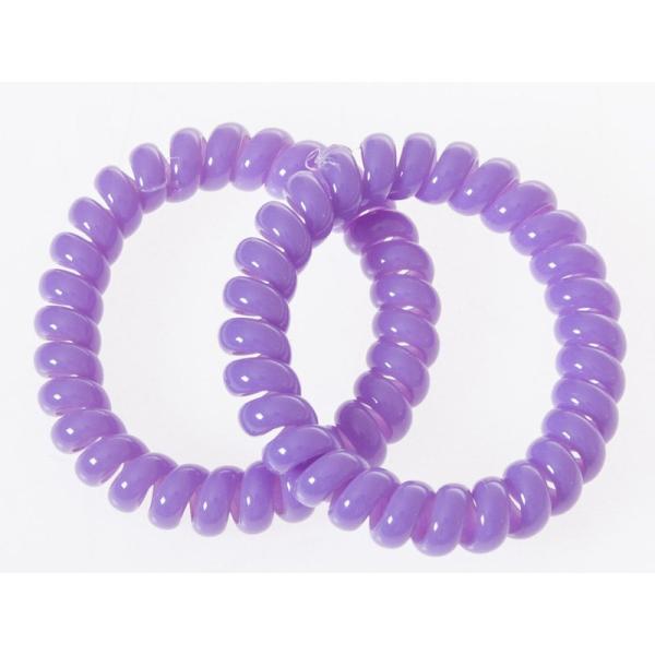 カラフル スプリング ヘアバンド スパイラル ヘアゴム 2個入#バイオレット