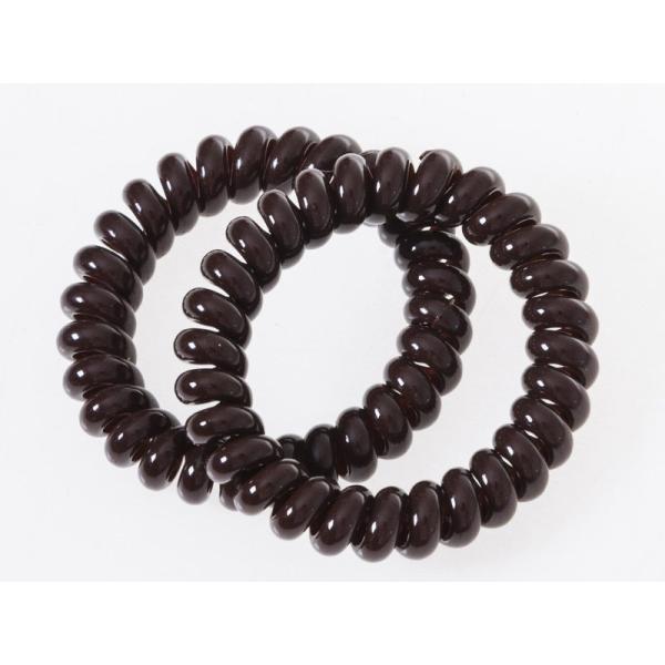 カラフル スプリング ヘアバンド スパイラル ヘアゴム 2個入#ブラウン