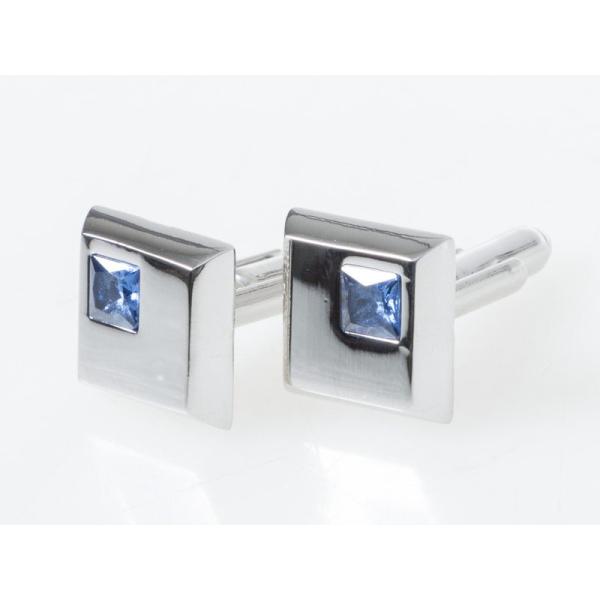 上質感 ビジネス カジュアル 2枚組 カフリンクス スーツ 正装 アクセサリー#四角形 ネイビー