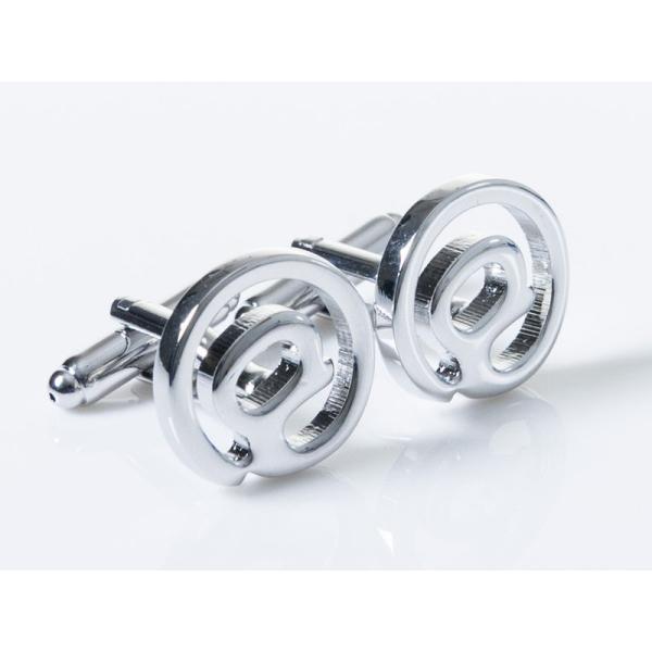 メンズファッション 正装 スーツ シンプル カフスボタン カフリンクス#アットマーク模様