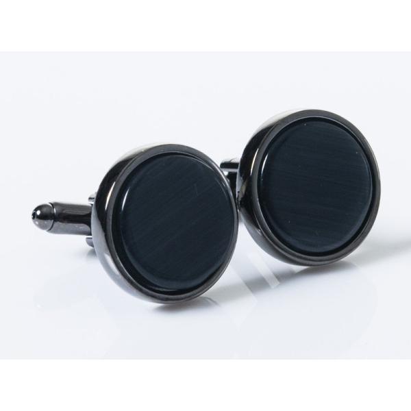 メンズファッション 正装 スーツ シンプル カフスボタン カフリンクス#ブラックストーン