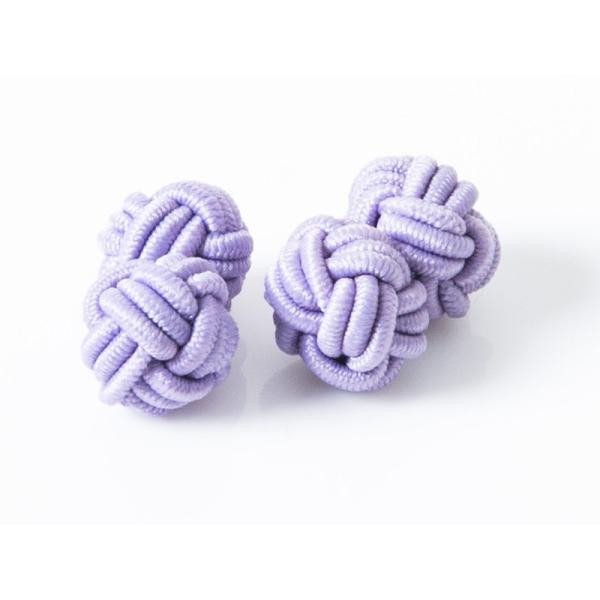 メンズファッション ビジネス カジュアル スーツ 編み 結び風 カフスボタン カフリンクス#パープル