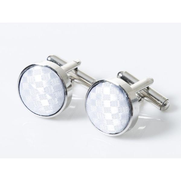 メンズファッション 小物 ビジネス カジュアル スーツ 布 カフスボタン カフリンクス#チェック柄ホ...